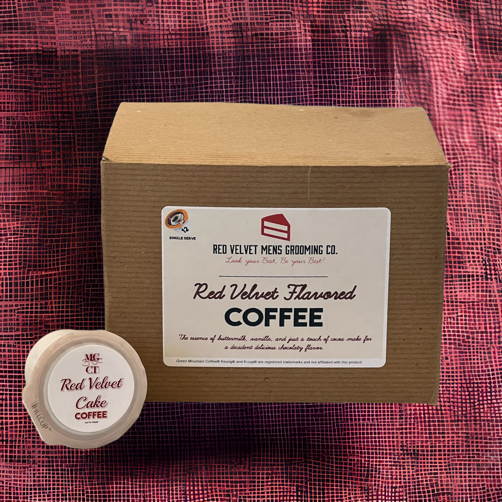 RED VELVET FLAVORED COFFEE - K-CUPS (12 PACK SINGLE SERVE) – Red